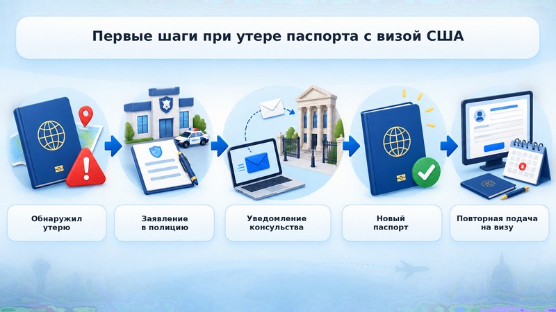 Что делать, если потерял паспорт с визой США: пошаговый алгоритм действий