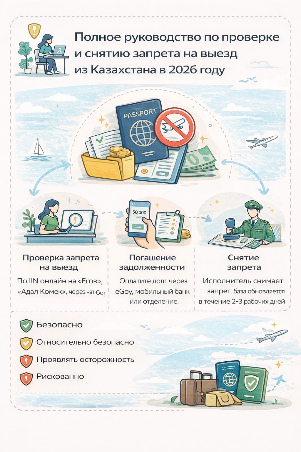 Полное руководство по проверке и снятию запрета на выезд из Казахстана в 2026 году