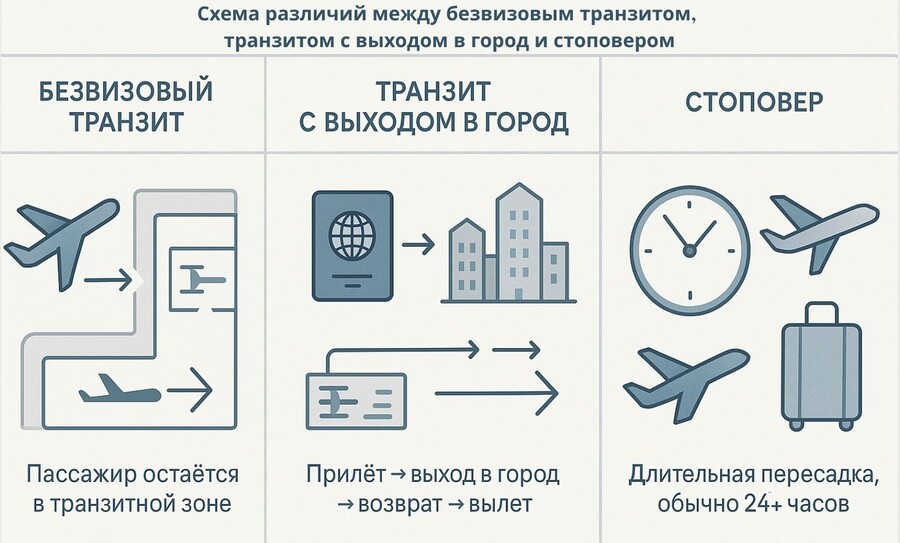 Безвизовый транзит и транзитная виза: пересадки в Стамбуле, Дохе и Дубае для россиян