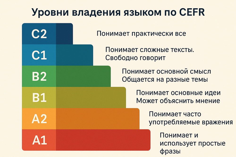 Схема уровней владения языком CEFR Уровни владения языком по CEFR